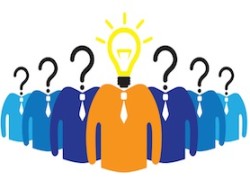 Gifted? Concept of success of a person over his competition by being creative, full of ideas and competitive.